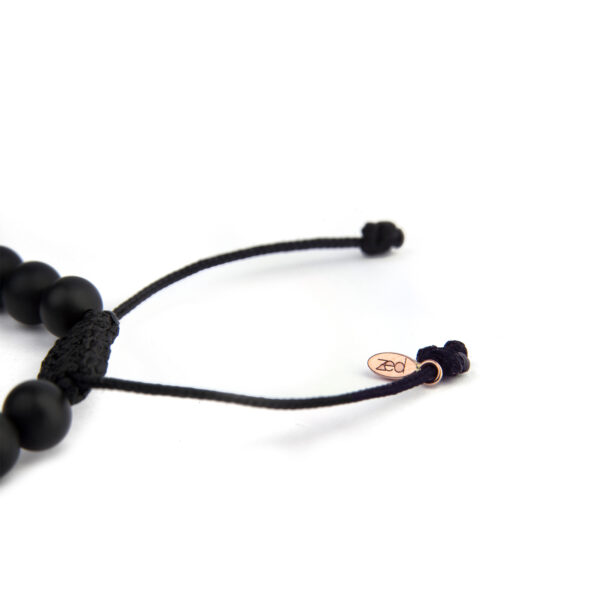 Black Agate Bracelet Men's Rose Gold - Image 5