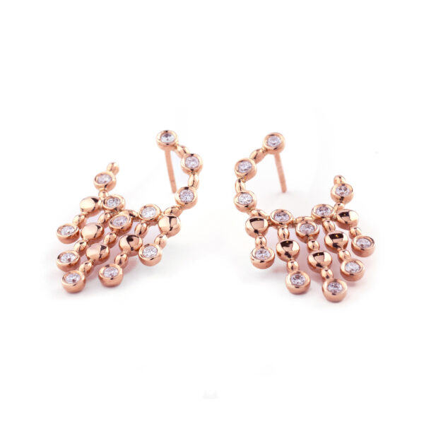 Dangling Diamond Dots Earrings - Image 2