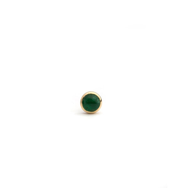 Cabochon Emerald Stud Earring - Image 3