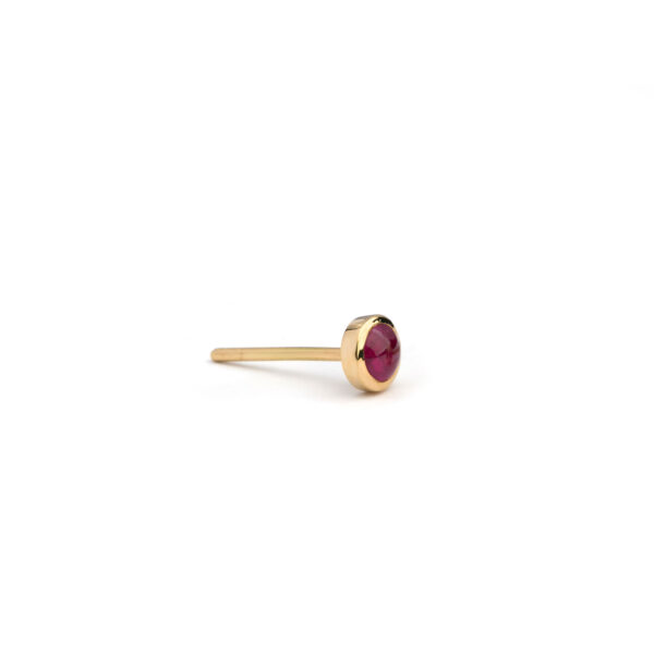 Cabochon Ruby Stud Earring