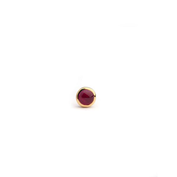 Cabochon Ruby Stud Earring - Image 3