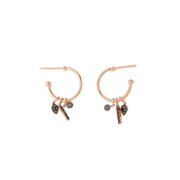 Black Diamond Charmed Hoops