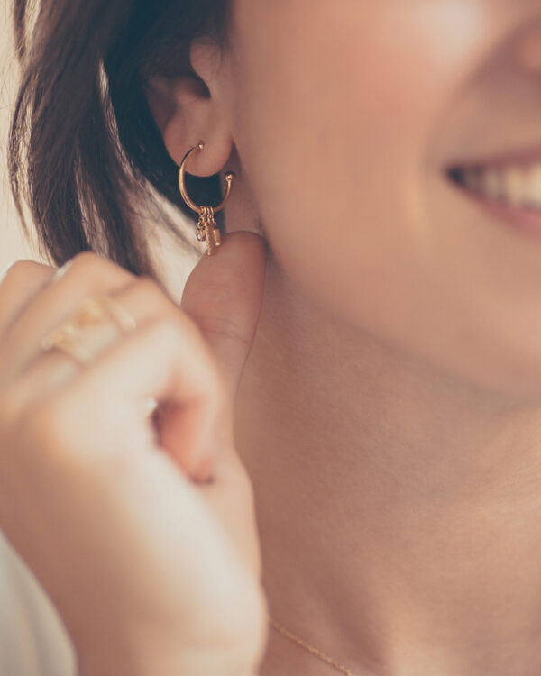 Diamond Charmed Hoops - Image 2