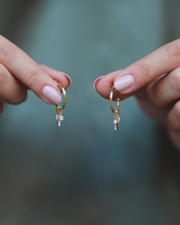 Diamond Charmed Hoops - Image 3