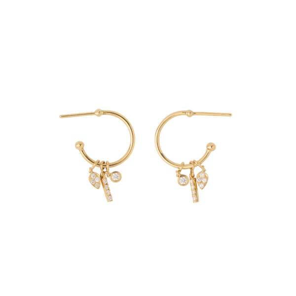 Diamond Charmed Hoops