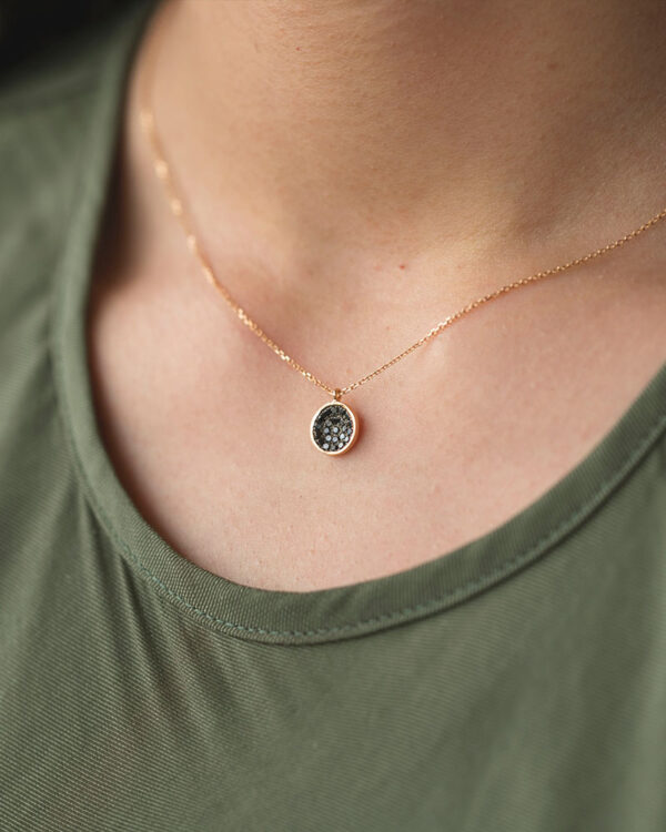 Concave Circle Pendant Black - Image 4