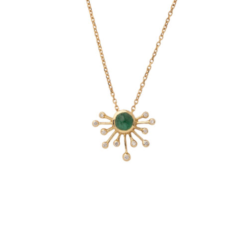 emerald and diamond star pendant