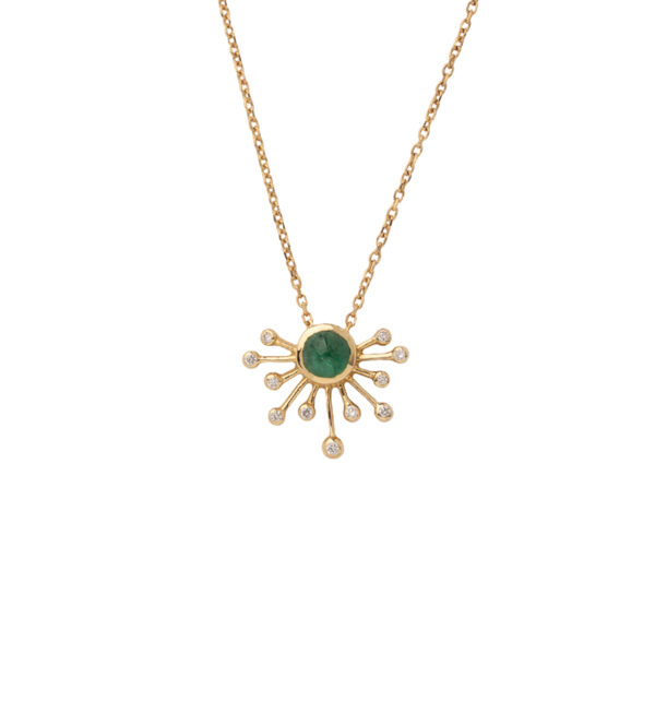 emerald and diamond star pendant