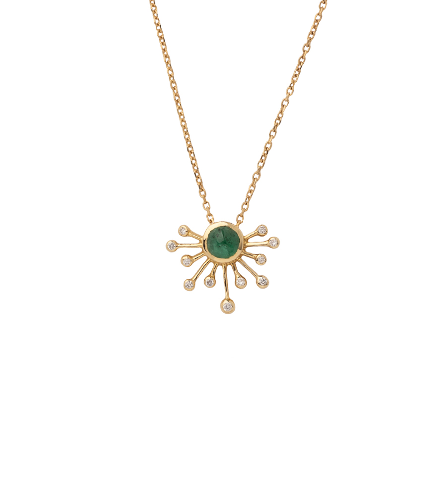 emerald and diamond star pendant