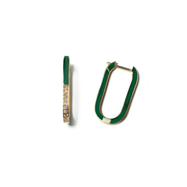 Emerald Green Enamel Hoops Large