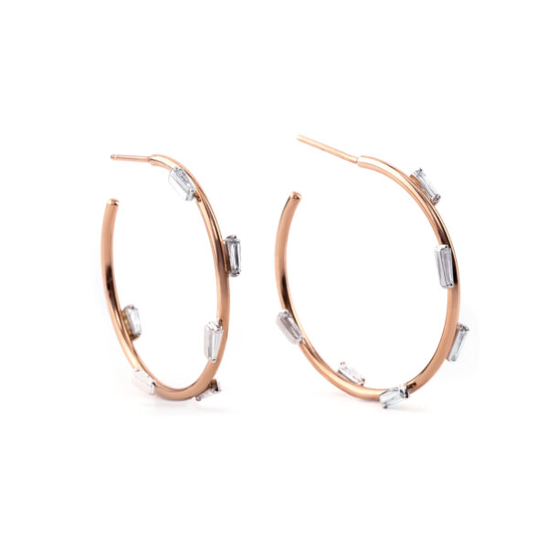 Trapeze Diamond Hoop Earrings