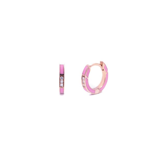 Huggie Earrings Bubblegum Pink Enamel