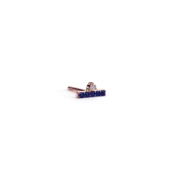 Blue Sapphire Bar Earring - Image 3