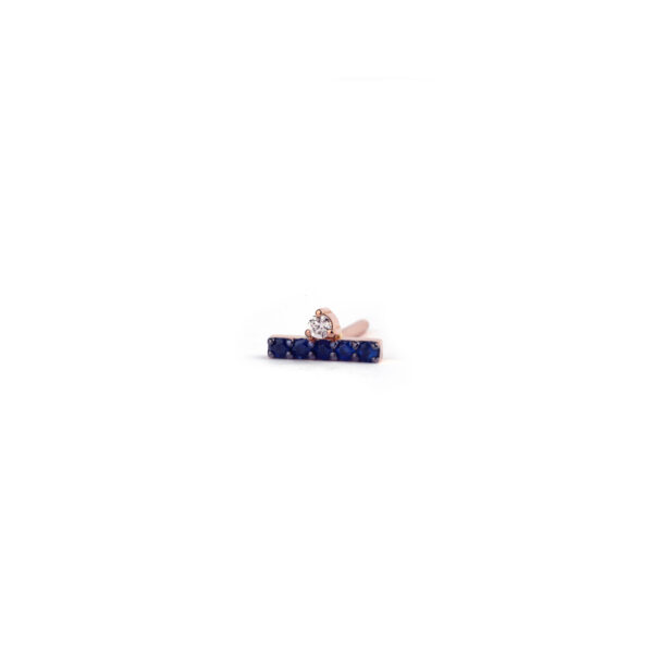 Blue Sapphire Bar Earring