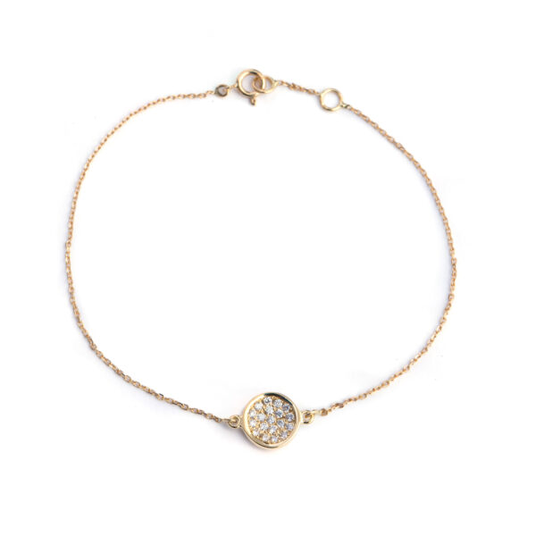 Concave Circle Bracelet White