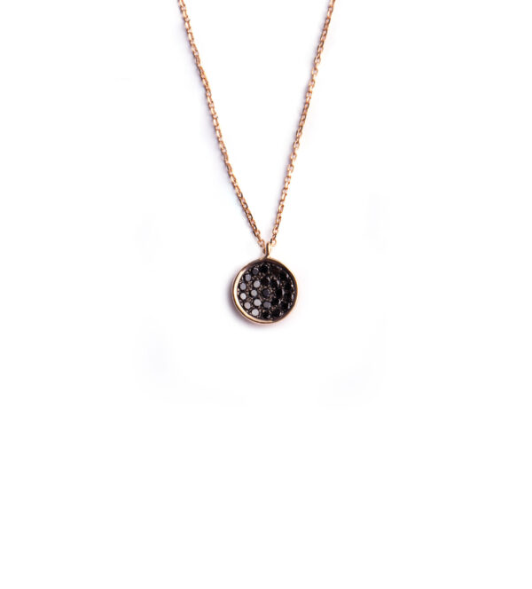 Concave Circle Pendant Black