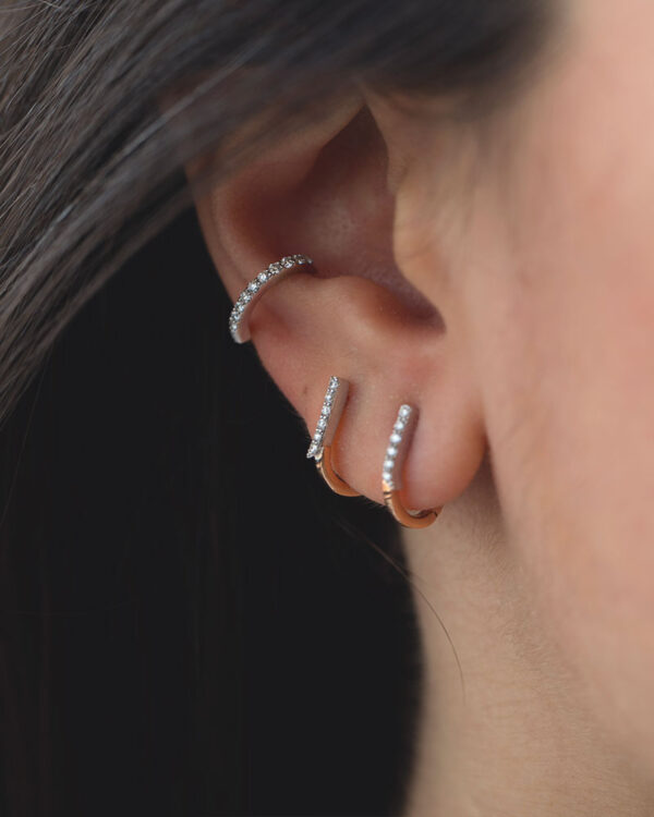 Tilting Diamond Hoops Small - Image 2