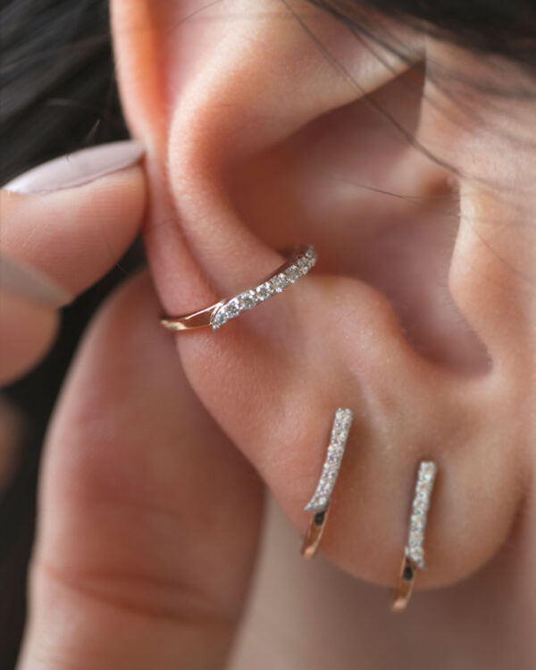 Tilting Diamond Ear Cuff - Image 2