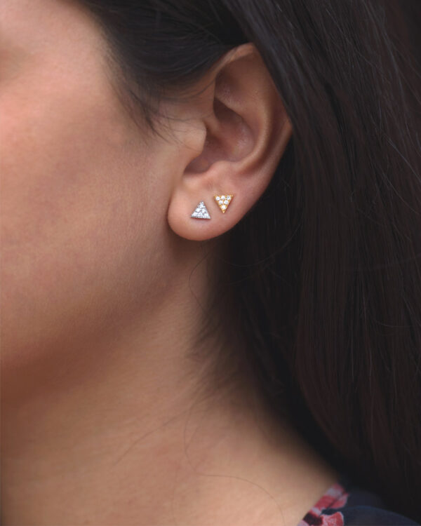 Triangle Earring White Diamond - Image 2