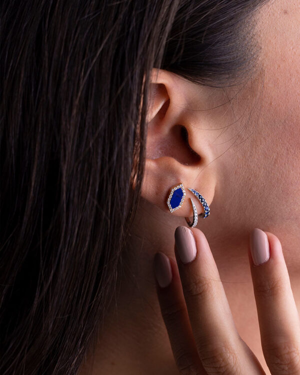 Lapis Lazuli Hexagon Earrings - Image 4