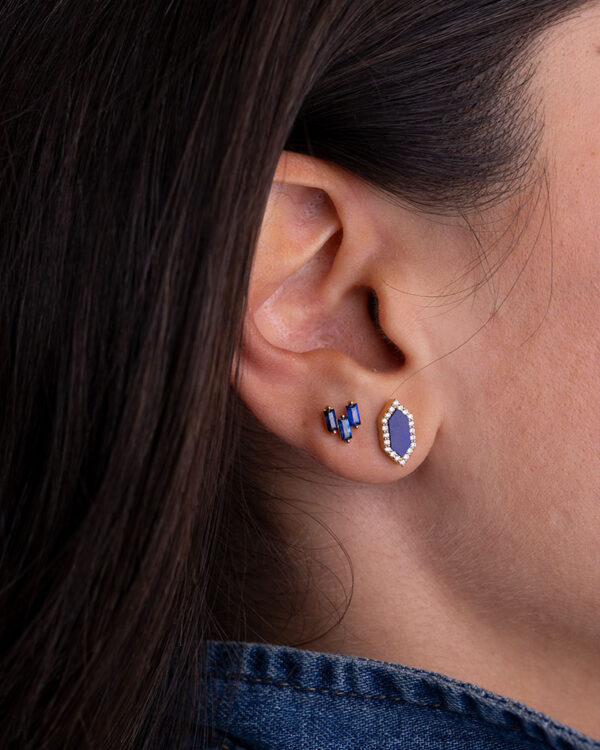 Lapis Lazuli Hexagon Earrings - Image 2