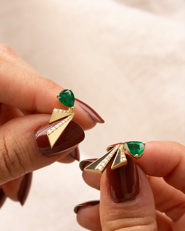 Mini Emerald Florence Earrings - Image 4