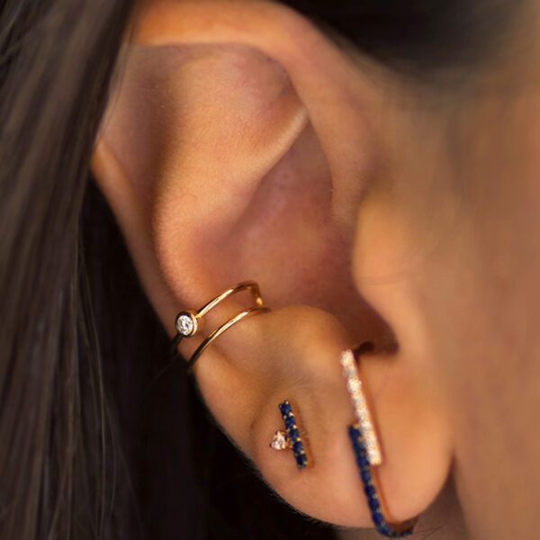 Bezel Diamond Ear Cuff - Image 2