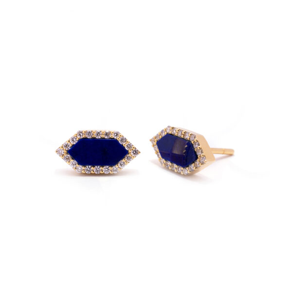 Lapis Lazuli Hexagon Earrings