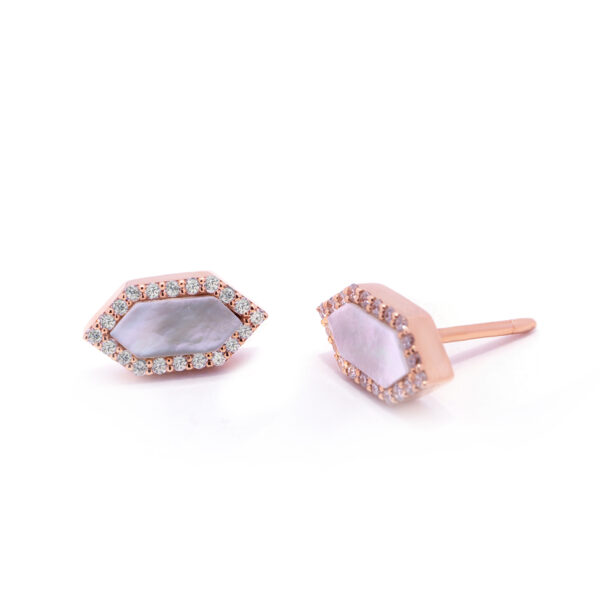 Mother of Pearl Hexagon Earrings