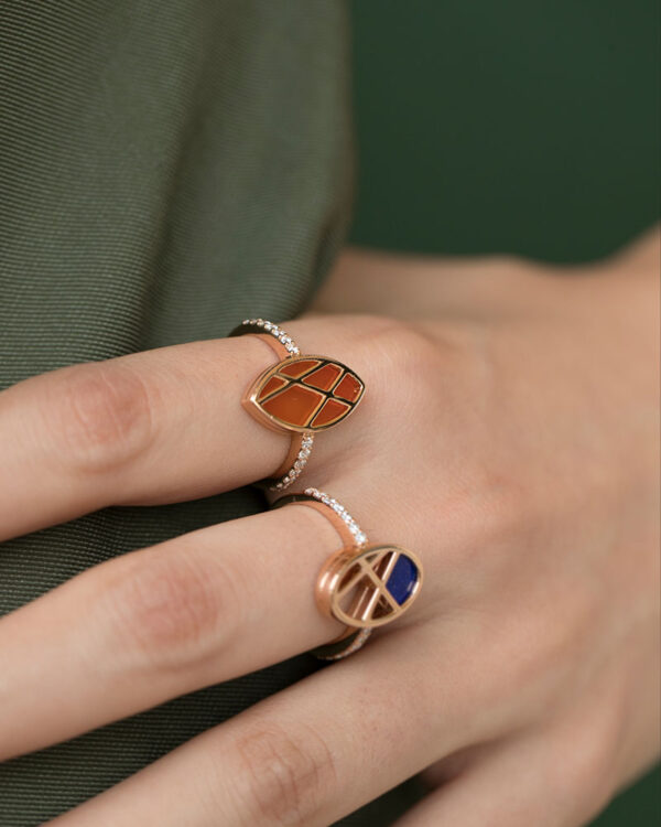 Carnelian Diamond Ring - Image 2