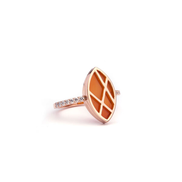 Carnelian Diamond Ring