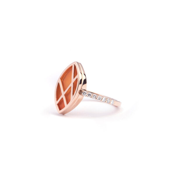 Carnelian Diamond Ring - Image 3