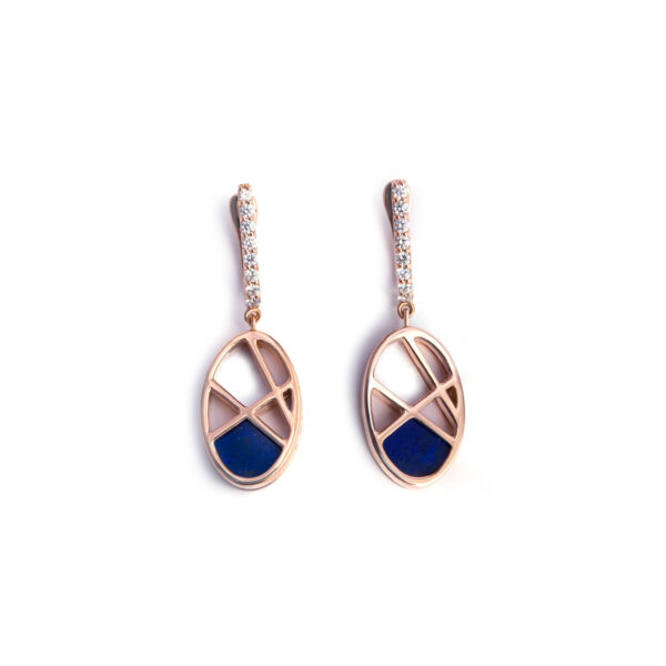 Oval Lapis Earrings