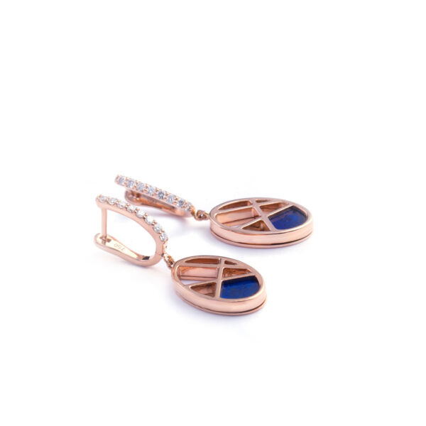 Oval Lapis Earrings - Image 3